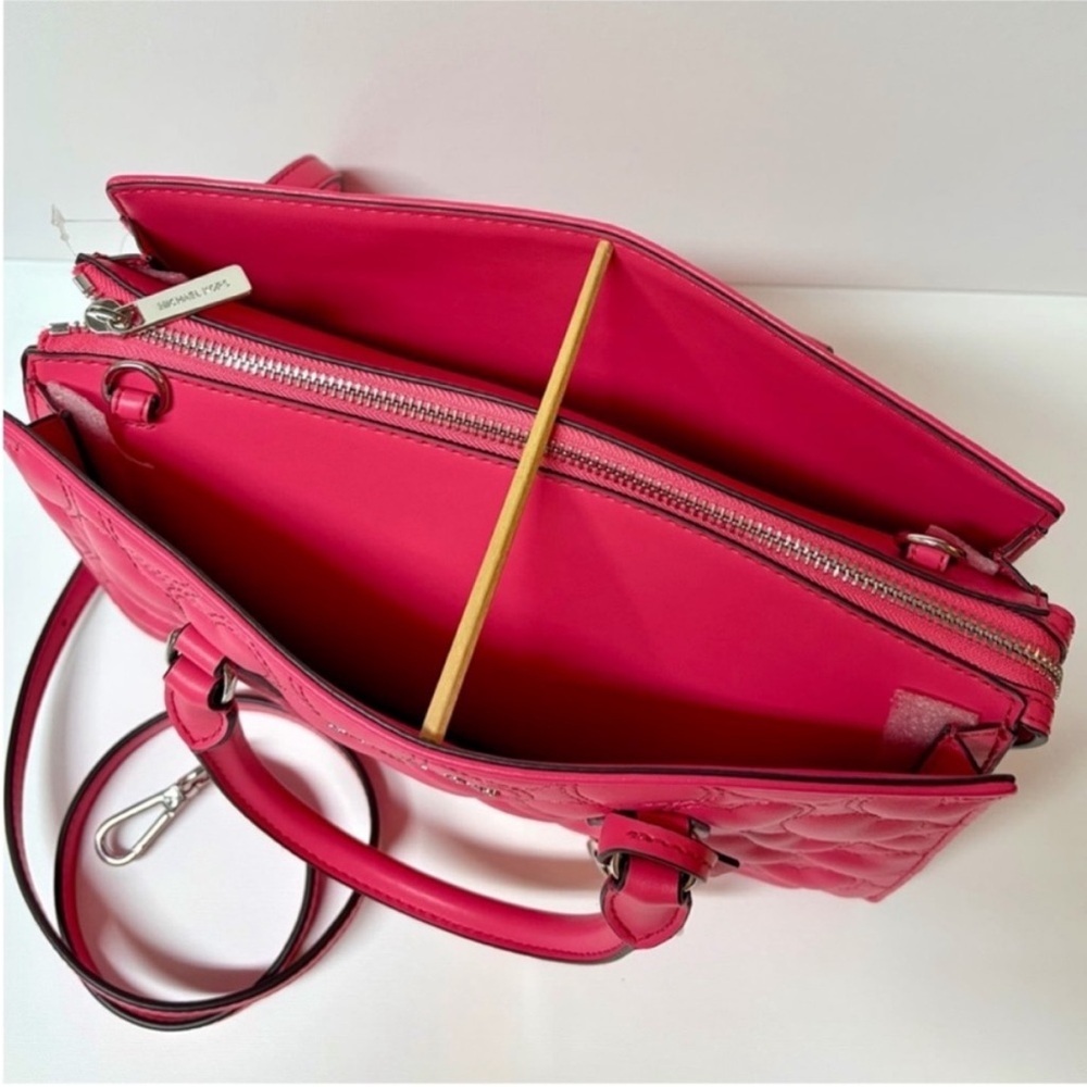 MICHAEL KORS Sheila Medium Heart Embroidered Satchel Crossbody - Picture 7 of 10